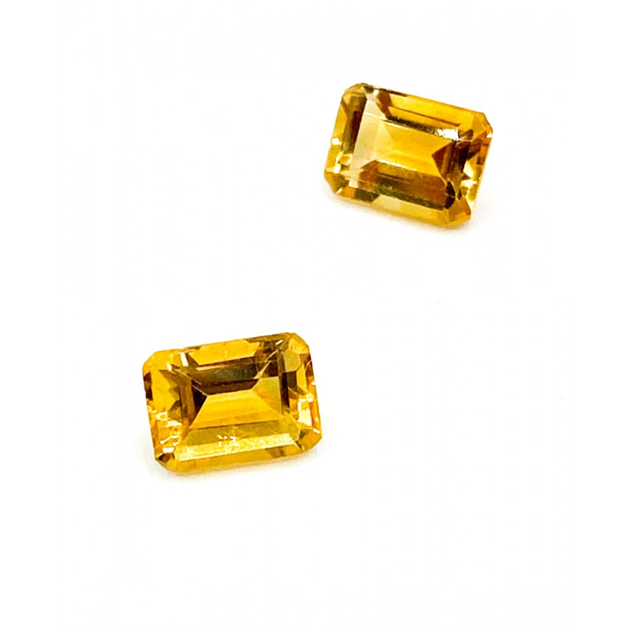 Citrine golden pair octagon 7x5mm