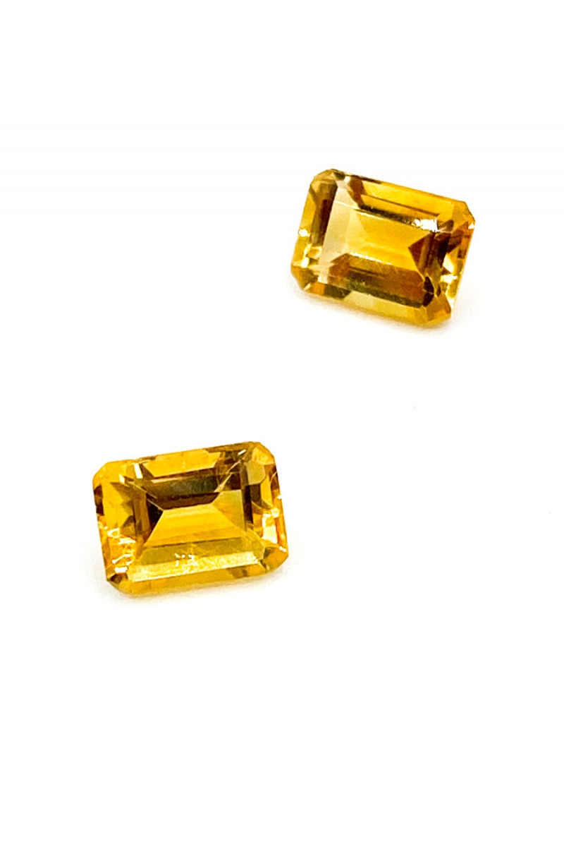 Citrine golden pair octagon 7x5mm