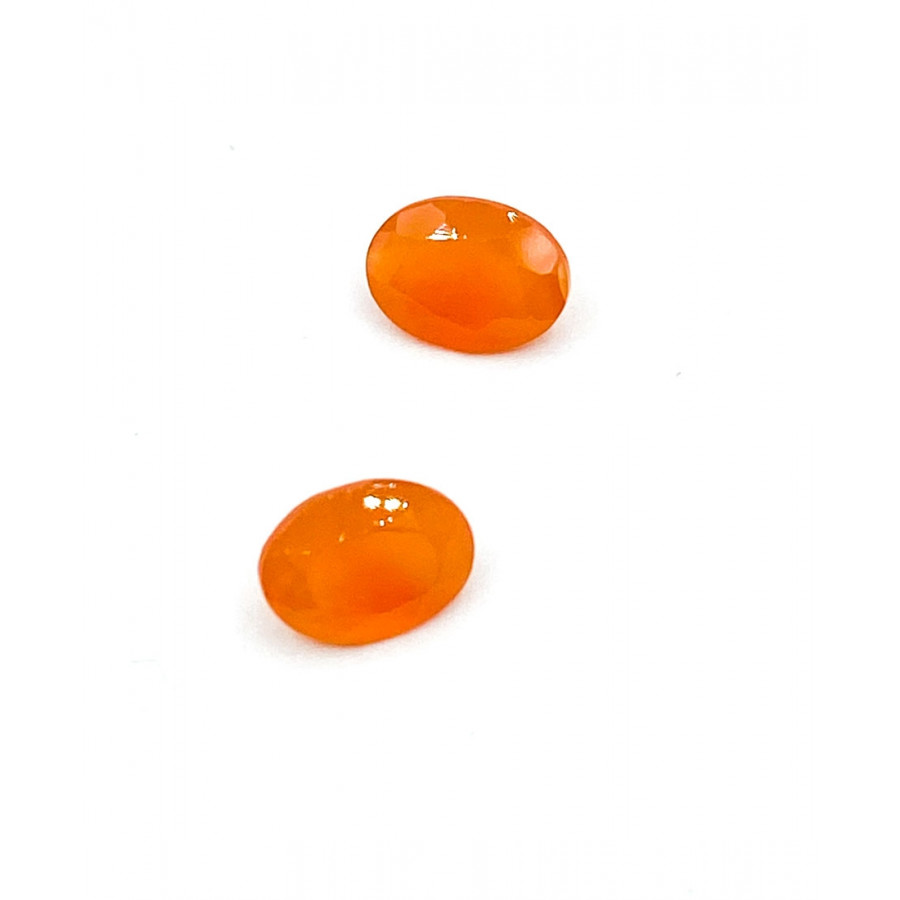 Carnelian pair faceted 8x6mm