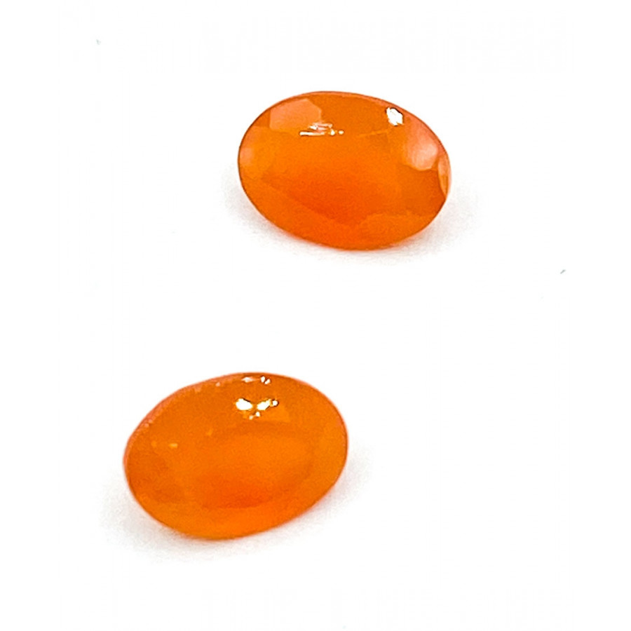 Carnelian pair faceted 8x6mm