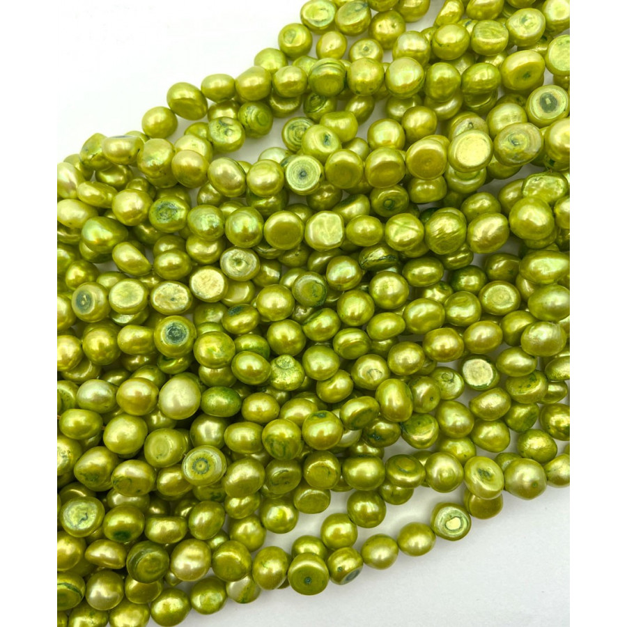 Freshwater pearl nugget 37cm strand green