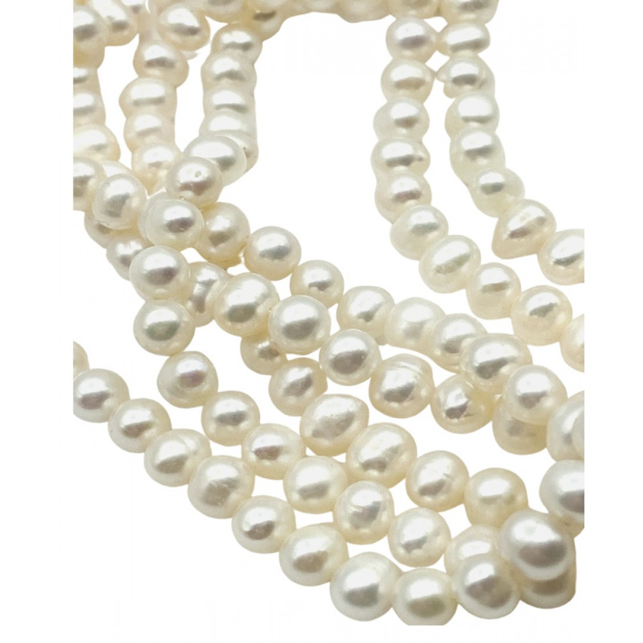 Freshwater pearl potato 5-6mm white strand 36cm