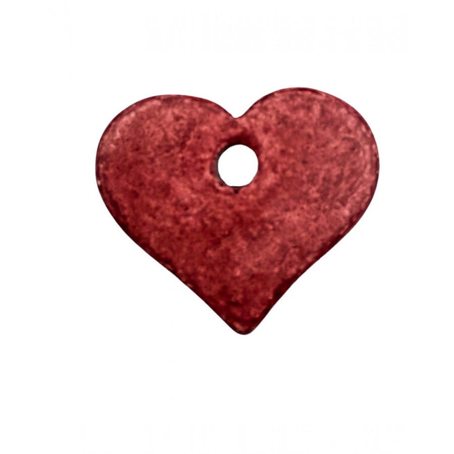 Greek ceramic heart 30mm vintage red