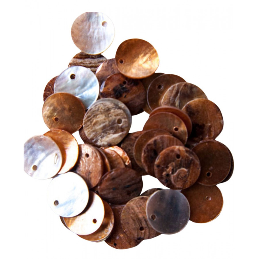 Shell charm 12mm copper brown 10gr