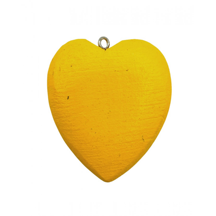 Wooden heart yellow