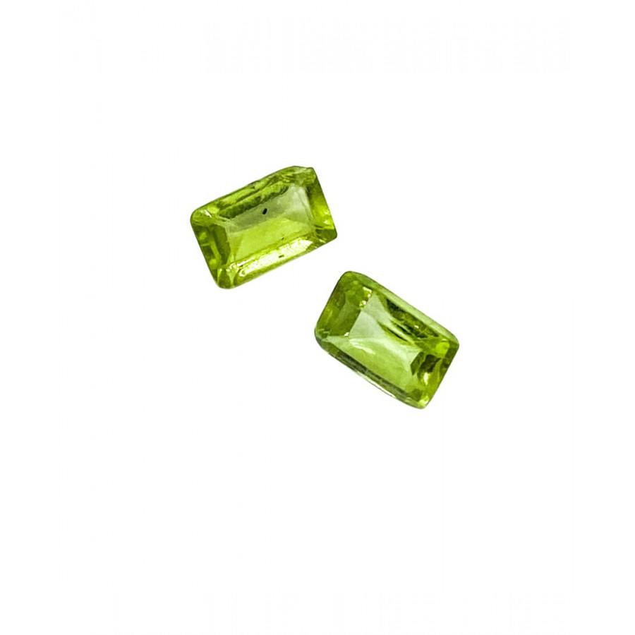 Peridot pair 6x4mm faceted octagon