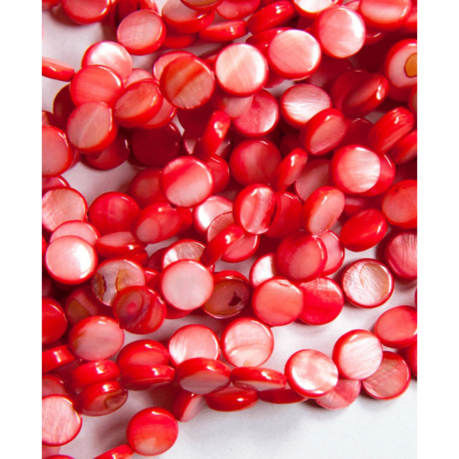 Shell button 39cm strand red