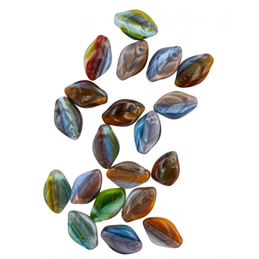 Czech leaf beads. Color mix of 20 beads.