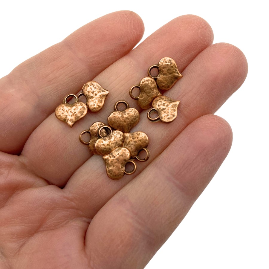 10pcs copper colour heart charms 8mm