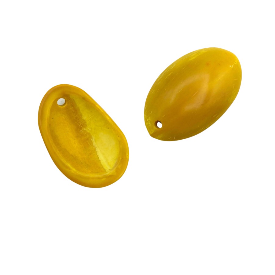 2pcs palmito charms ocra/yellow