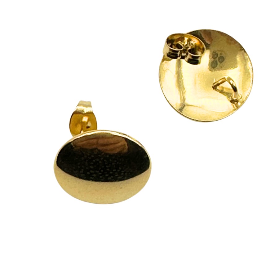 Ear stud pair stainless steel 15mm gold colour