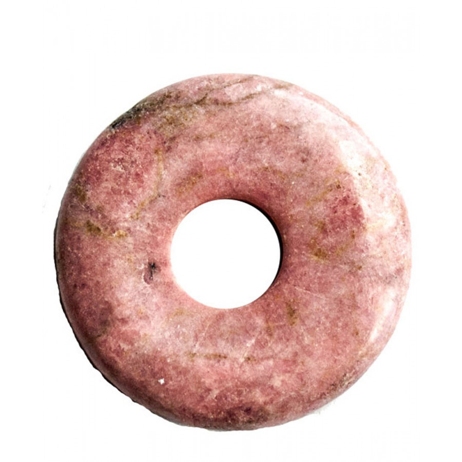 Rhodonite gemstone donut 35 mm.