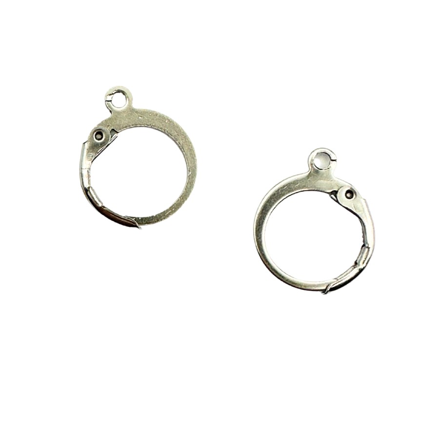 Earring pair stainless steel silver colour 12mm