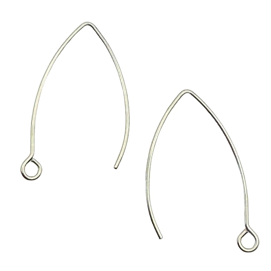 Earring hooks stainless steel 30mm silver colour