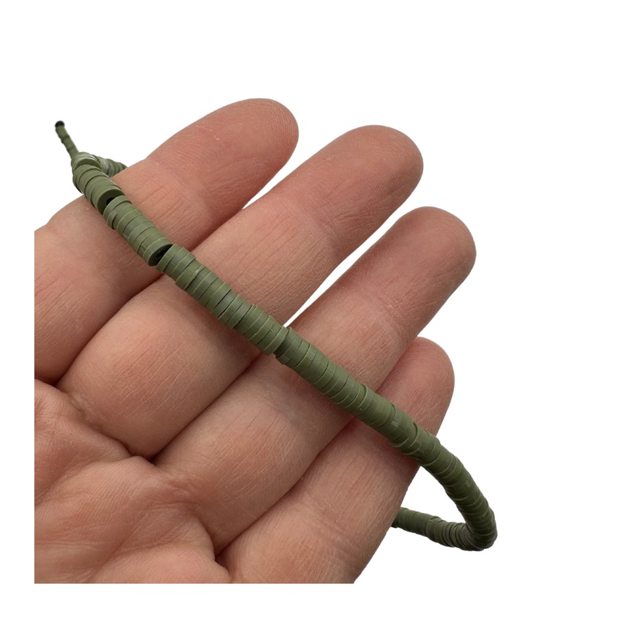 46cm polymer spacer bead strand green