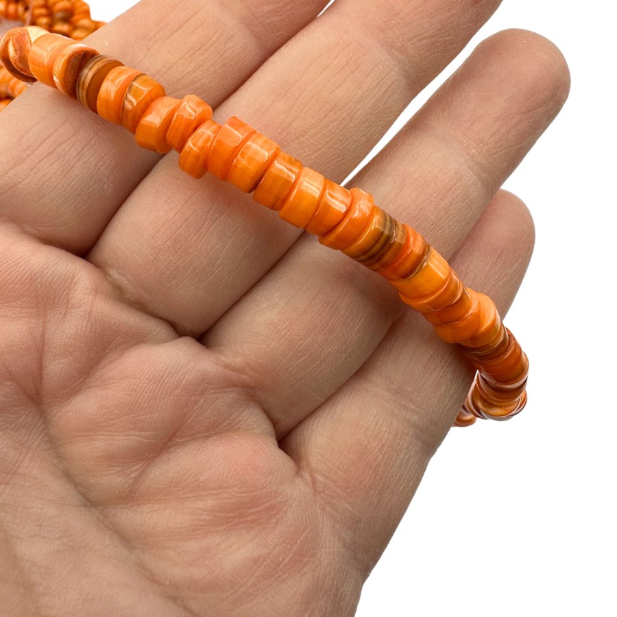 38cm  6mm heishi spacer bead  orange