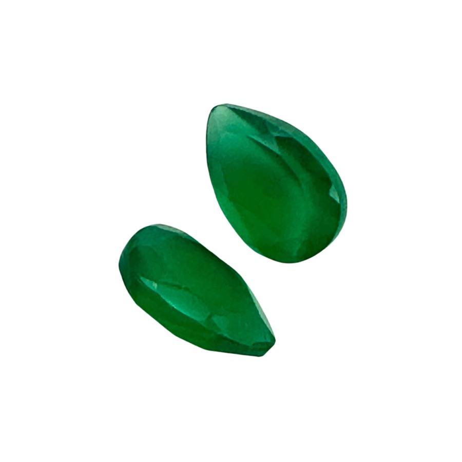 Green onyx earring pair 9x6mm