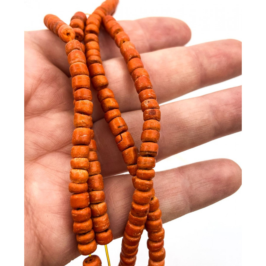 Coconut beads 40cm strand orange