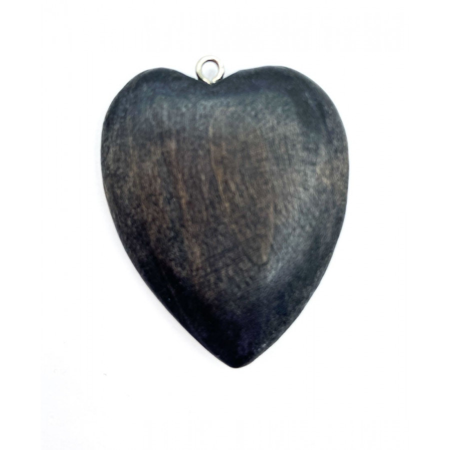Wooden heart natural vintage brown