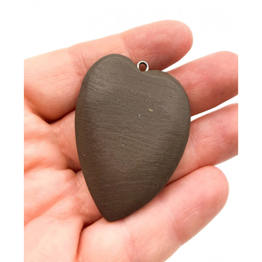 Wooden heart clay brown