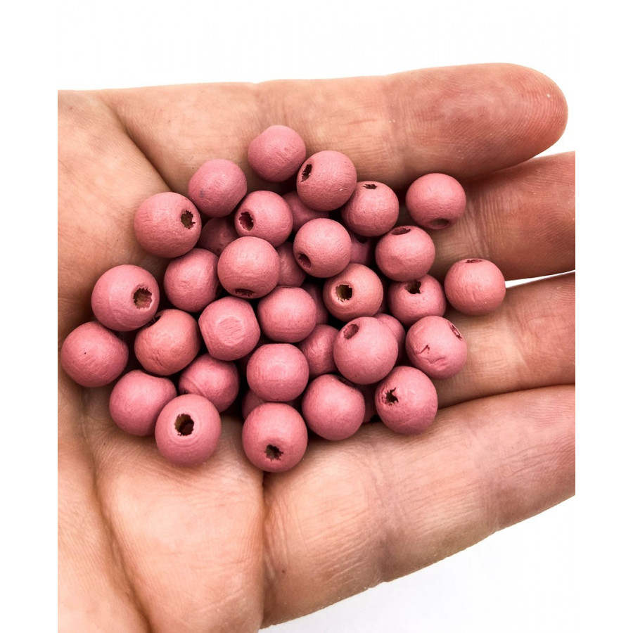 Wooden beads 8mm 40pcs old rose