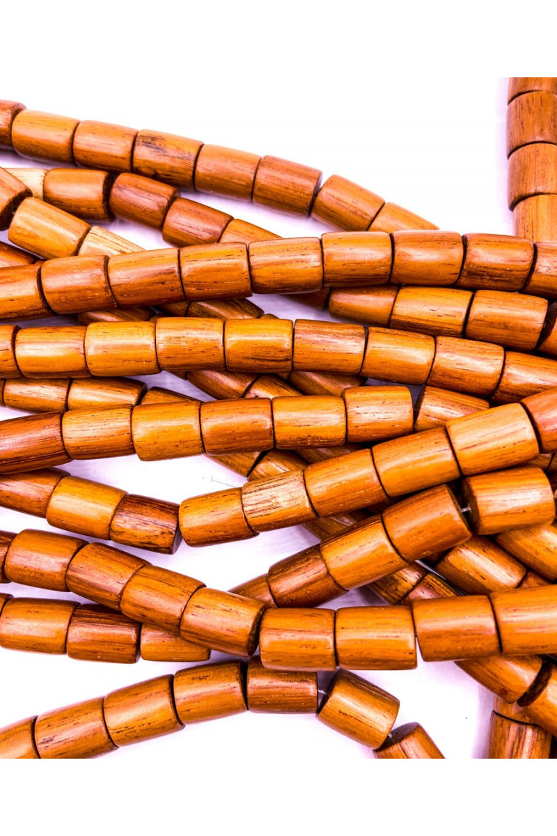 Bayong tube beads. Wooden bead strand 40 cm.