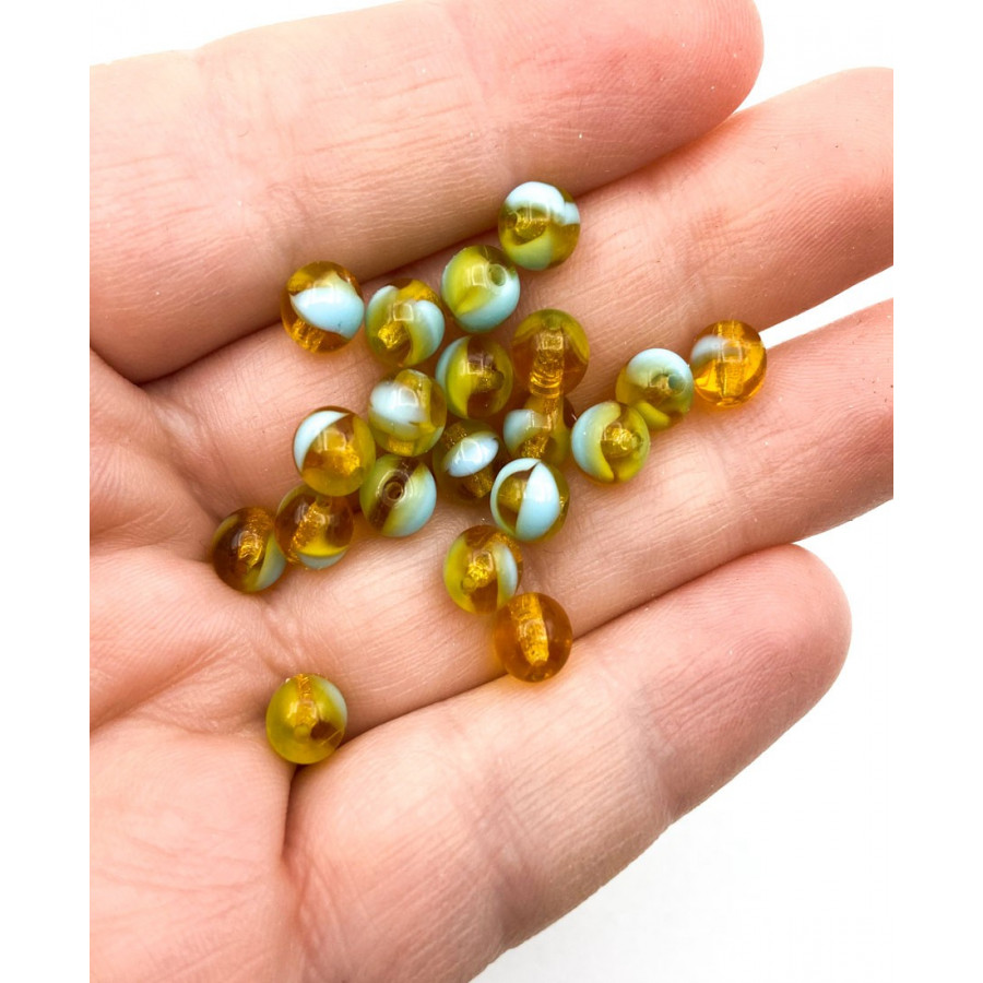 Czech glass beads 6mm 20pcs topaz/aqua