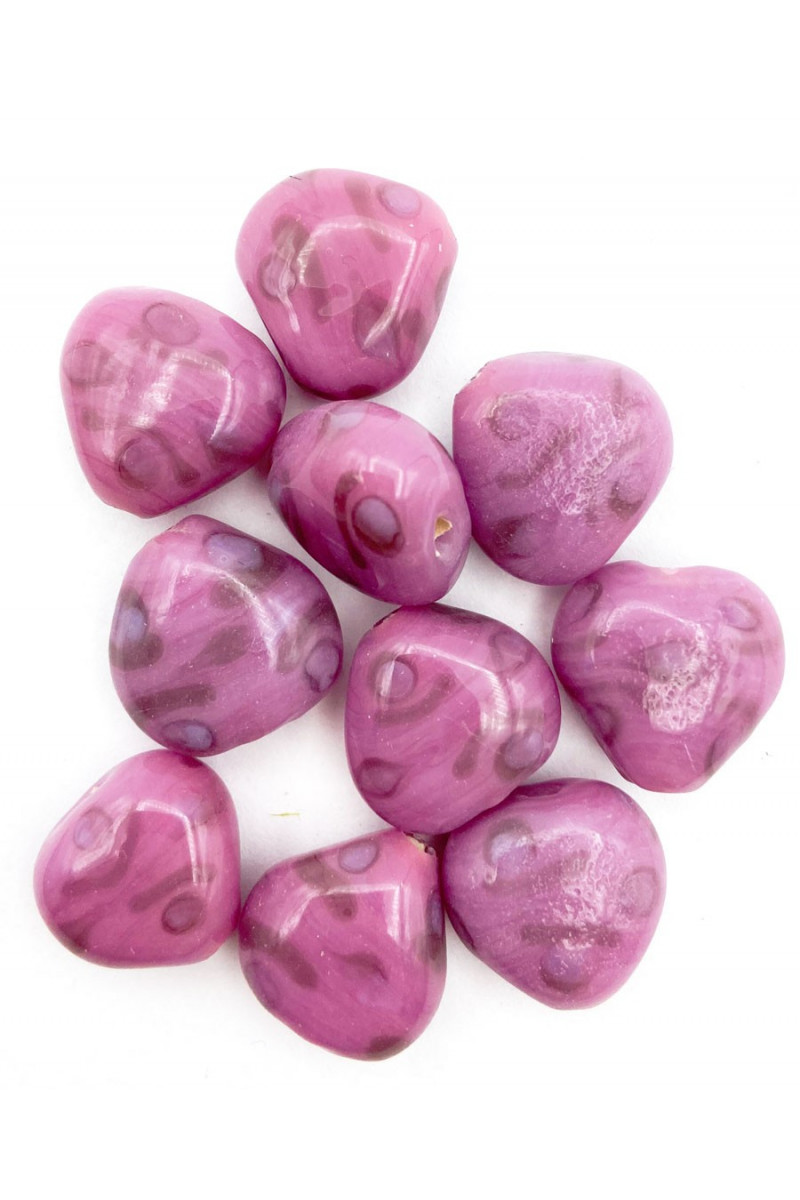 Lilac chunky Indian glass beads