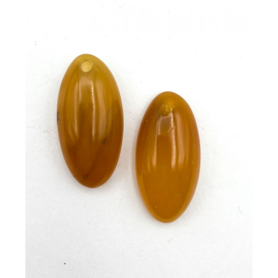 Pair of carnelian agate pendants.